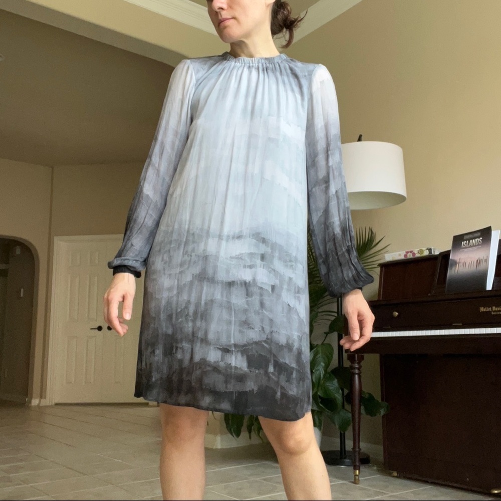 Cloth And Stone Grey Long Sleeve Mini Dress, XS - Picture 7 of 16